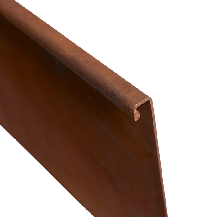Bedkant corten med bukket kant H24 x L125 cm